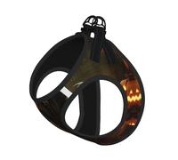 Pumpkin Halloween Print Adjustable Reflective Harness Leash Set For Cats, Dogs And Small Pets, Soft Breathable Mesh Walking Vest With Escape-Proof Lead