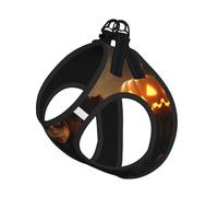 Pumpkin Halloween Print Adjustable Reflective Harness Leash Set For Cats, Dogs And Small Pets, Soft Breathable Mesh Walking Vest With Escape-Proof Lead