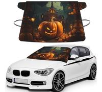 Pumpkin Halloween Print Automotive Windshield Frost Cover Protector For Winter Use, Ice Snow Protector Covers For Car