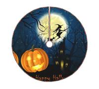 Pumpkin Halloween Print Christmas Tree Skirt Festive Decoration For The Perfect Holiday Ambience
