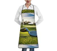 Pumpkin Halloween Print Kitchen Aprons Waitress Cooking Baking Gardening For Women Men With Pockets Apron, Golf Club, One Size