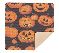 Pumpkin Halloween Seamless Pattern Large Sturdy Baby Play Mat for Indoor Outdoor Cozy Breathable Tummy Time Activity Mat for Baby Kids Toddlers Infants, 50'' x 50''
