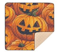 Pumpkin Halloween Seamless Pattern Large Stylish Baby Activity Play Mat for Indoor Outdoor Washable Baby Kick Crawling Mat for Babies Infants Toddlers, 50'' x 50''