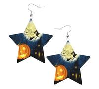 Pumpkin Halloween Star Shape Earrings, Modern Dangle Earrings, Women's Statement Jewelry for Office Daily