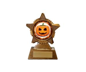 Pumpkin Halloween Trophy Award Premier Star Antique Gold 120mm Heavy Resin Scary Best Pumpkin Free Engraving -troshow1-td