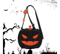 Pumpkin Handbags For Women, Pumpkin Shoulder Bag | Large Capacity Halloween Pumpkin Handbag | Novelty Devil PU Leather Wallet Bag Bat Mobile Phones, Black, Colère