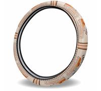 Pumpkin Harvest Eucalyptus Leaves White Wood Grain Steering Wheel Protector Elastic Steering Wheel Covers Stretch Car Interior Covers For Women Sedan Suv 38Cm