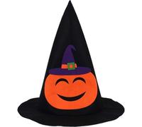Pumpkin Hat Halloween Hats for Adults Kids, Polyester Party Hat with Witch, Spider, Bat Design, for Dress-Up Trick or Treat (Black)