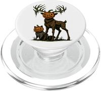 Pumpkin Head Deer Raccoon Funny Spooky Creepy Halloween Buck PopSockets PopGrip for MagSafe