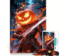 Pumpkin Head Knight with Sword for Adults 1000 Piece Puzzle Mind Challenge Toy Calm Escape Quality Cut Art Collection Piece (50x75cm)