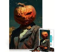 Pumpkin Head Man 1000 Piece Jigsaw Puzzles for Teenagers Jigsaw Boost Recall Soothing Play Tight Edge Premium Gift (50x75cm)