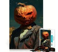 Pumpkin Head Man Jigsaw Puzzle for Teenagers 1000 Pieces Intellect Toy Calm Escape Quality Cut Seasonal Gift (38x52cm)