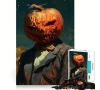 Pumpkin Head Man Jigsaw Puzzles 1000 Pieces for Teenagers Brain Skill Family Joy Exact Edge Memorable Gift (38x26cm)