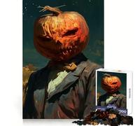 Pumpkin Head Man Jigsaw Puzzles 1000 Pieces for Teenagers Brain Skill Family Joy Exact Edge Memorable Gift (38x26cm)