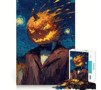 Pumpkin Head Man Starry Night 1000 Piece Jigsaw Puzzles for Teenagers Jigsaw Intellect Toy Family Joy Quality Cut Stylish Gift (38x52cm)