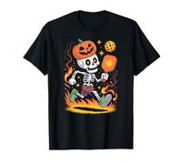 Pumpkin Head Skeleton Pickleball Halloween Pickle Ball T-Shirt