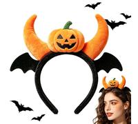 Pumpkin Headband Spooky Bat Wings Elastic Headpiece