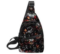 Pumpkin Helloween 7 Sling Side, Crossbody Backpack