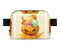 Pumpkin ice Cream Fanny Pack for Men Women, Water Resistant, Adjustable Crossbody Strap