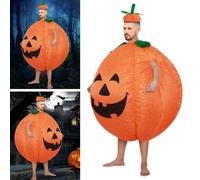 Pumpkin Inflatable Costume for Adults - Halloween Cosplay Jumpsuit with Fan, Back Zipper | One Size 160-185 cm | Code 3.88816E+11