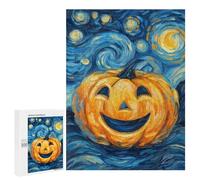 Pumpkin Jack O Lantern Starry Night Puzzle 1000 Teile Schwer Puzzle Spielzeug Lernspiel Impossible Herausforderungsspielzeug Für Erwachsene Kinder 500 PCS