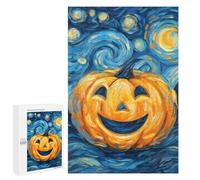 Pumpkin Jack O Lantern Starry Night Puzzle 1000 Teile Schwer Puzzle Spielzeug Lernspiel Impossible Herausforderungsspielzeug Für Erwachsene Kinder 1000 PCS