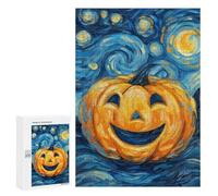 Pumpkin Jack O Lantern Starry Night Puzzle 1000 Teile Schwer Puzzle Spielzeug Lernspiel Impossible Herausforderungsspielzeug Für Erwachsene Kinder 300 PCS