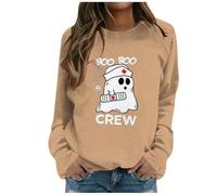 Pumpkin Jumper Women Oversize Sweatshirt, Fit Crewneck Jumper, Printed Jumpers, Plus Size Slouchy Pullover Lightweight Goth Costumes Clothes Casual Tops Ghost Sweatshirts