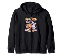 Pumpkin Kisses Ghost Hugs Cute Halloween Zip Hoodie