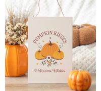 Pumpkin Kisses & Harvest Wishes Hanging Sign