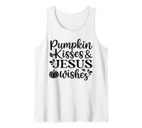 Pumpkin Kisses Jesus Wishes Thanksgiving Pumpkin Tank Top