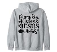 Pumpkin Kisses Jesus Wishes Thanksgiving Pumpkin Zip Hoodie