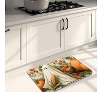 Pumpkin Kitchen Mats for Floor, Rustic Autumn Farmhouse Soft Mats, Cushioned Comfort Washable Non Slip Decor Rugs for Kitchen Sinks Laundryroom Bathroom 16x24 Inch