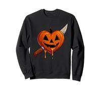 Pumpkin Knife Halloween Scary Jack O Lantern Spooky Season Sweatshirt