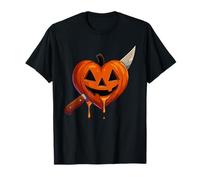 Pumpkin Knife Halloween Scary Jack O Lantern Spooky Season T-Shirt