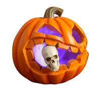 Pumpkin Lamp - Intricate Vivid Carving Pumpkin Light | Smooth Clear Surfaces Texture Spooky Ornament Sculpture | Pump-kin Night Light for Window Sill, Mantel, and Bookshelf Setups