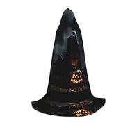 Pumpkin Lamp Secret S Printed Halloween Wizard Cape | Themed Party Costume | Adult/Youth Cosplay Cape | Sizes S M L