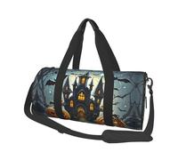 Pumpkin Lantern Castle Travel Duffel Bag Sports Gym Bag, Lightweight Overnight Weekender Bag With Shoes Compartment Yoga Gym Sports Bag For Men Women