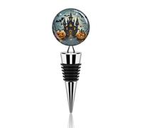 Pumpkin Lantern Castle Wine Stopper Zinc Alloy Beverage Bottle Stopper Reusable Leak Proof Wine Cork Cute Champagne Saver Decorative Bottle Sealer Plug Gift for Men Women