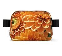 Pumpkin lantern Fanny Pack Crossbody Waist Bag Pack Waterproof Mini Belt Bag Bum Hip Bag for Men Women, Orange Flowers, One Size