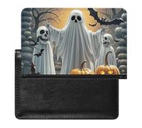 Pumpkin Lantern Ghost Passport Holder ID Card Protector Case Holder Travel Pack Unisex-adult Waterproof Passport