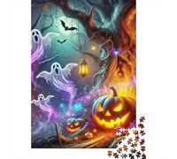 Pumpkin Lantern Halloween Ghosts 1000 Piece Jigsaw Puzzle Jigsaw Puzzle for Adults Night Scene Puzzle Game for Family Relaxing Gift Home Decor 70x50cm/1000pcs