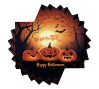 Pumpkin Lanterns Dead Forest Full Moon Placemats 45x30cm Set of 4 | Spooky Halloween Washable and Waterproof Placemats for Halloween Party Kitchen Dining Decoration