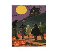 Pumpkin Lanterns, Moonlit Night For Bed Sofa Travel And Camping, Super Soft Cozy Fluffy Plush Pumpkin Lanterns, Moonlit Night Print Blanket For All Seasons 50"X60"