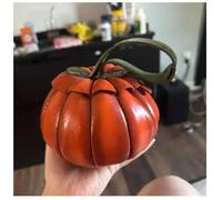 Pumpkin Leather Foraging Pouch - Handmade Autumn Belt Bag,Halloween Pumpkin Candy Bag for Mushroom Hunting, Acorn Collecting, Egg Gathering & Halloween Decor