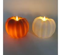 Pumpkin LED Candle Halloween Decoration Orange or White - 45cm by Hamilton McBride