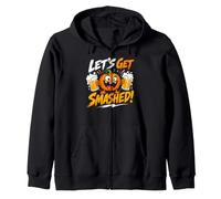 Pumpkin: Lets get smashed! Halloween Party Zip Hoodie