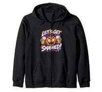 Pumpkin: Lets get smashed! Halloween Party Zip Hoodie