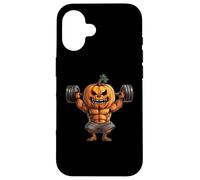 Pumpkin Lifting Weights Bodybuilding Halloween Weightlifting Case for iPhone 16