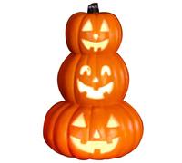 Pumpkin Light with Devil Face 3-Tier Waterproof Pumpkin Lamp LED Decor 9.5x13.4in Warm Lighting Halloween Lights for Indoor Outdoor